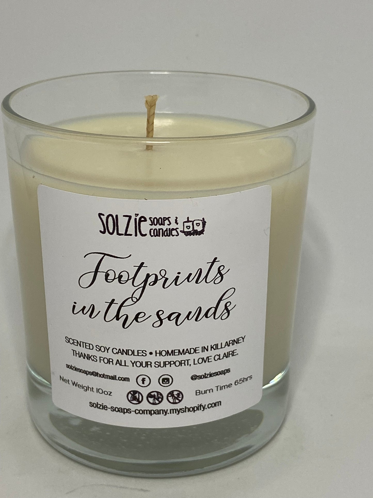 Footprints in the Sands Candle