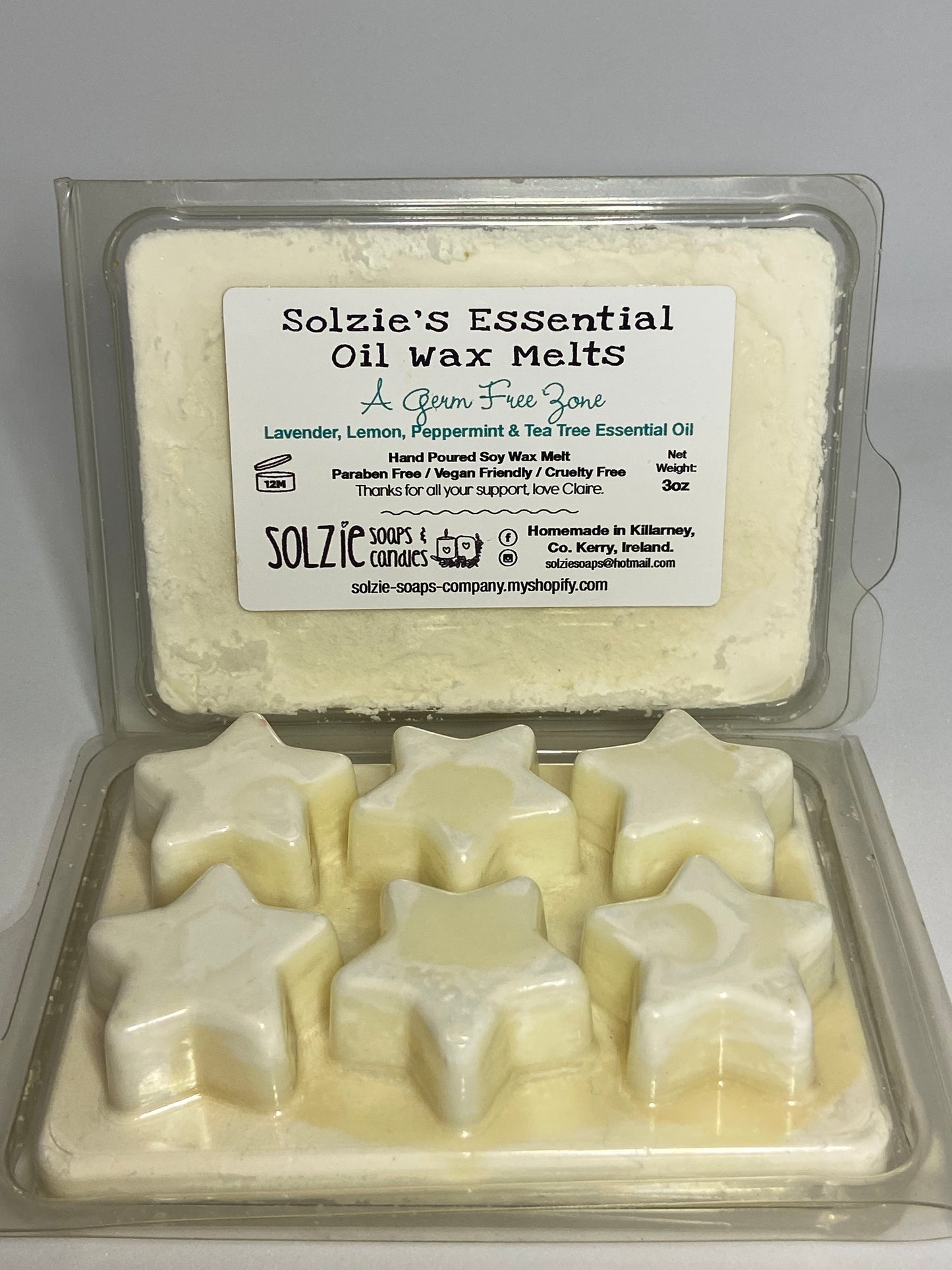 A Germ Free Zone wax melt.